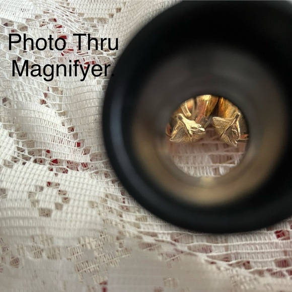 Bond Boyd Sterling Brown Topaz gold leaf screw-back earrings Vintage Canada - Picture 5 of 14